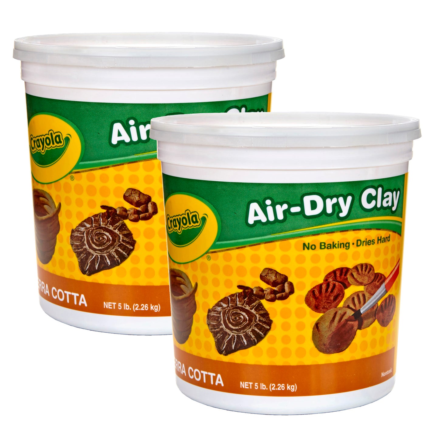 (2 EA) CRAYOLA AIR DRY CLAY 5LB TUB TERRA