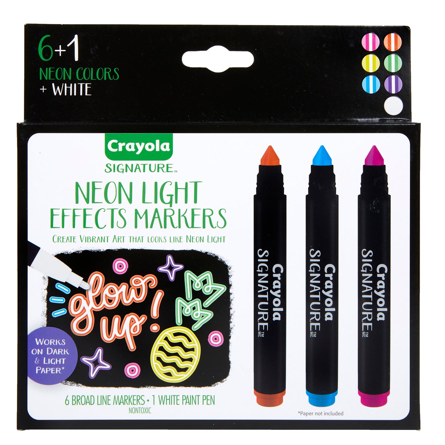 Signature Neon Light Effect Markers, 7 Count