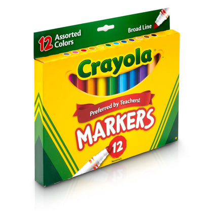 Crayola® Broad Line Markers, Assorted, 12 Per Box, 6 Boxes