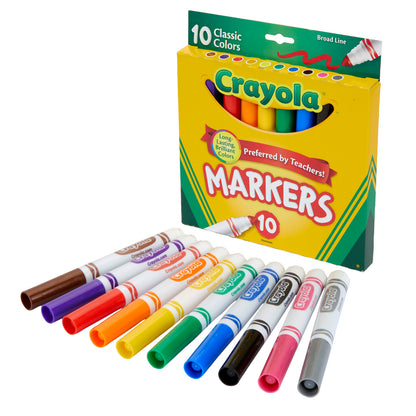 Crayola® Broad Line Markers, Classic Colors 10 ct. per box, Set of 6 boxes