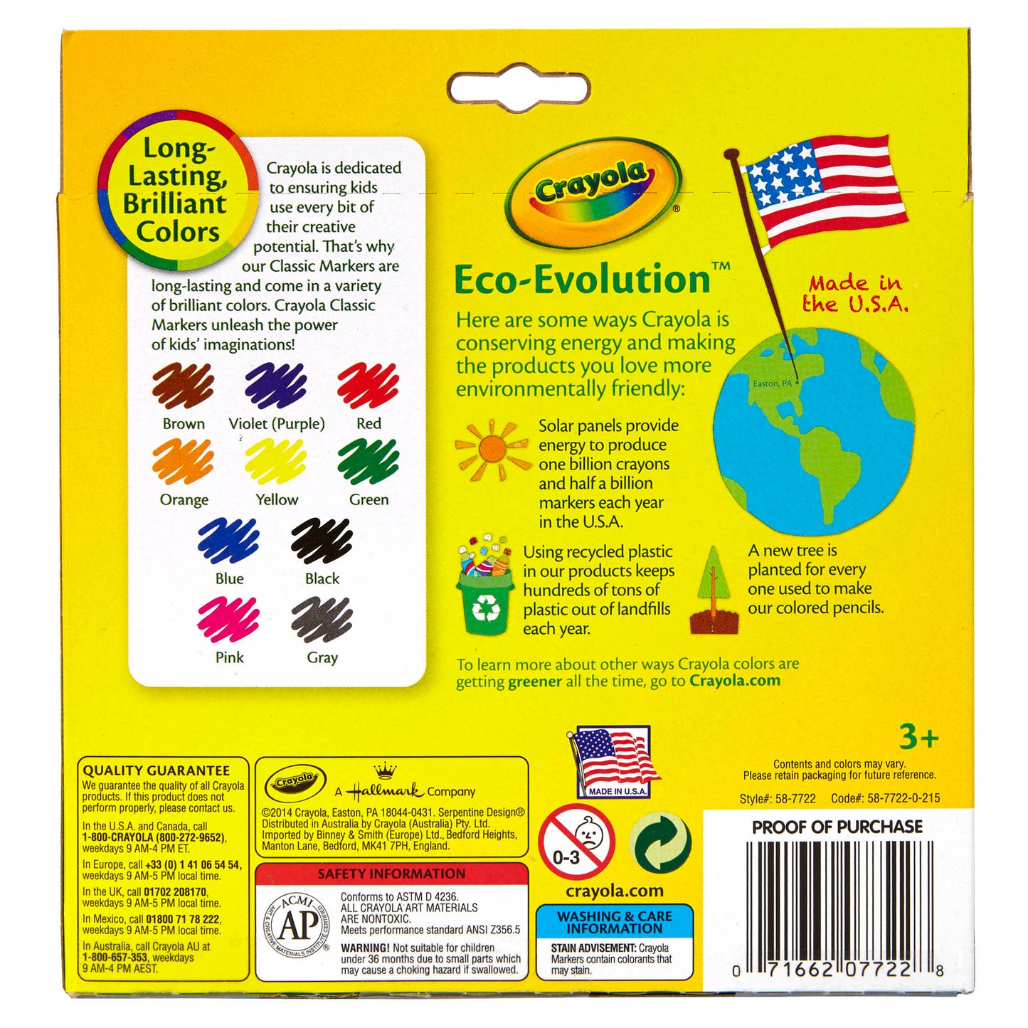 Crayola® Broad Line Markers, Classic Colors 10 ct. per box, Set of 6 boxes