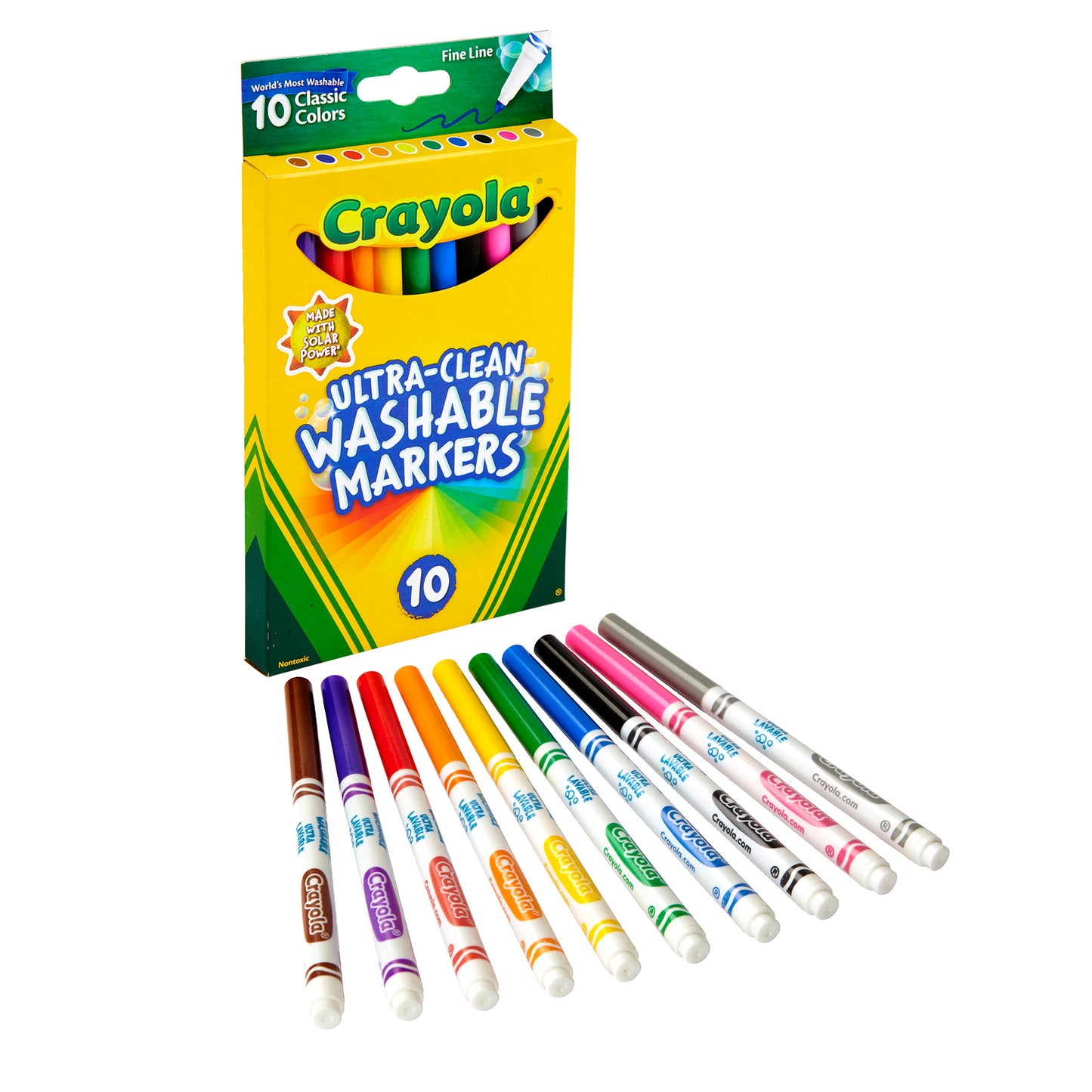 Ultra-Clean Markers, Fine Line, Classic Colors, 10 Per Pack, 8 Packs