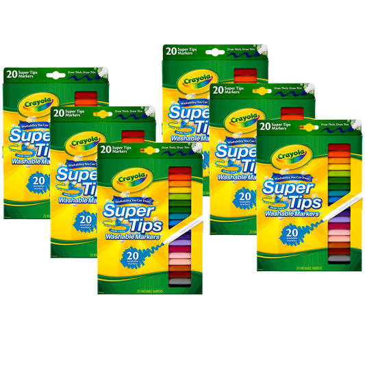 Crayola® Washable Super Tips with Silly Scents 20 ct. per box, Set of 6 boxes