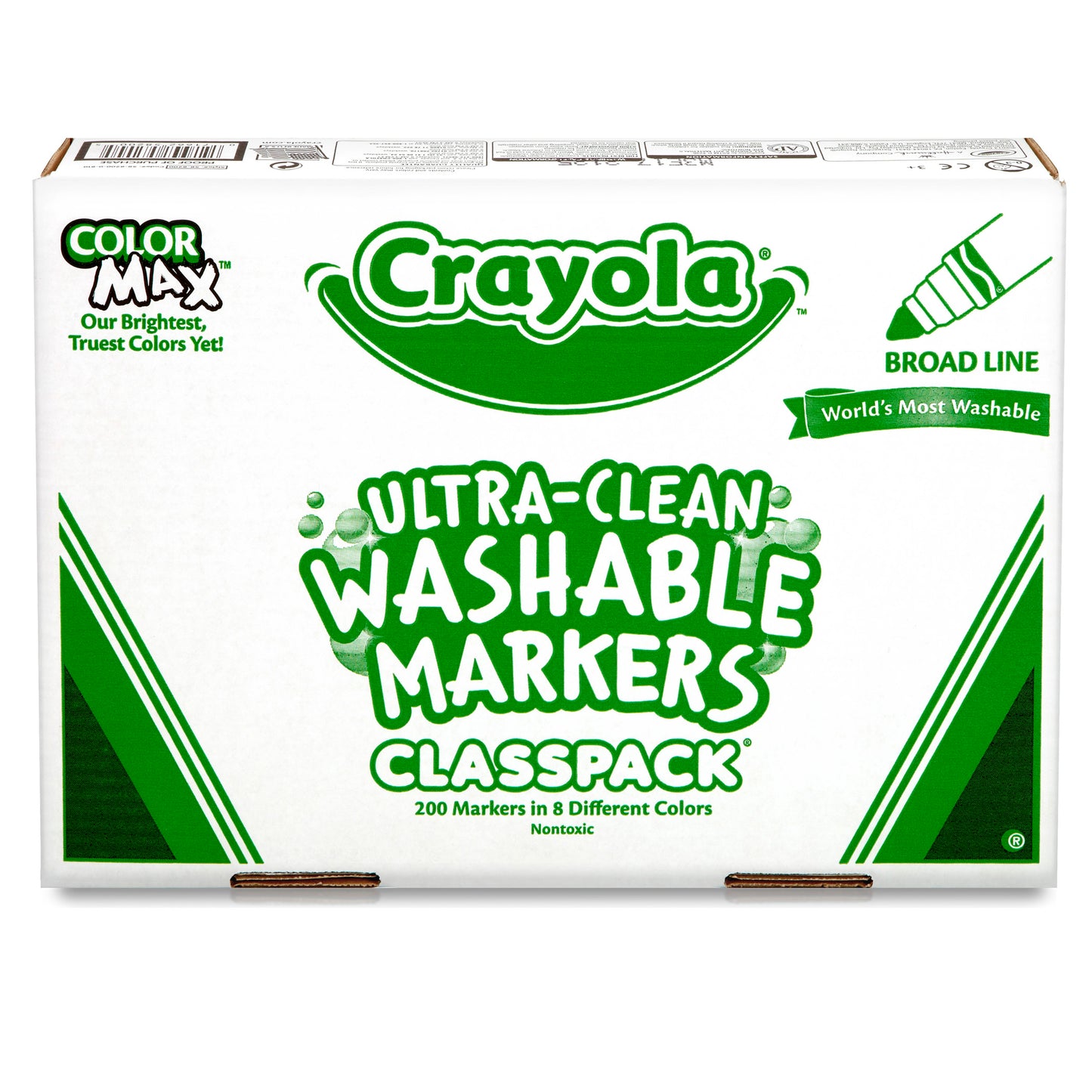 Ultra-Clean Washable Markers Classpack®, Broad Line, 8 Colors, Pack of 200