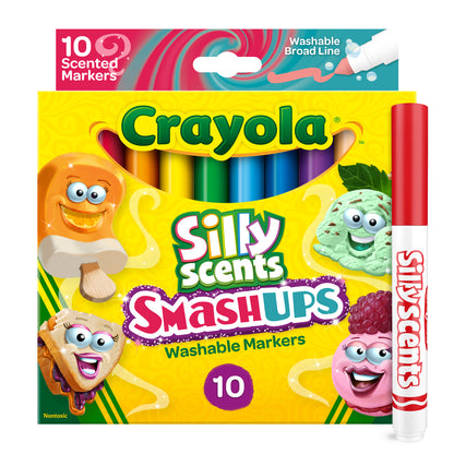 Silly Scents™ Smash Ups Broad Line Washable Scented Markers, 10 Per Pack, 6 Packs
