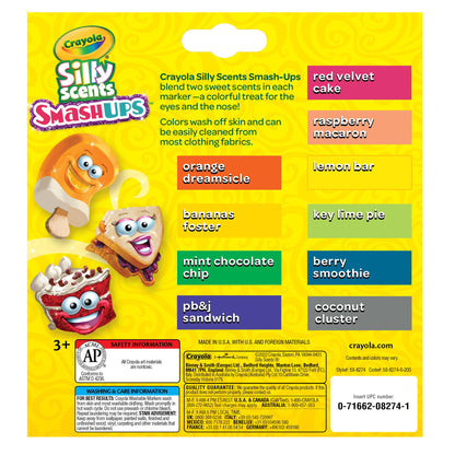 Silly Scents™ Smash Ups Broad Line Washable Scented Markers, 10 Per Pack, 6 Packs