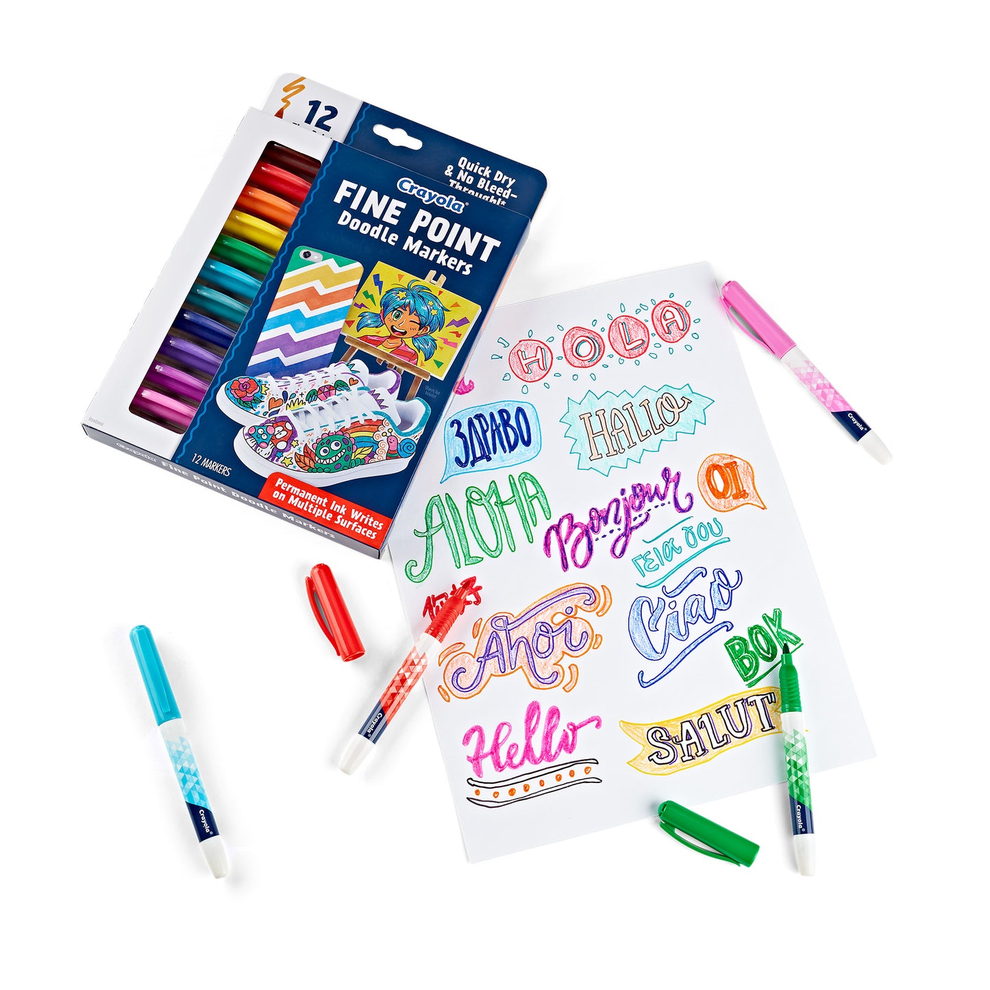 Doodle & Draw Fine Point Doodle Marker, 12 Per Pack, 2 Packs