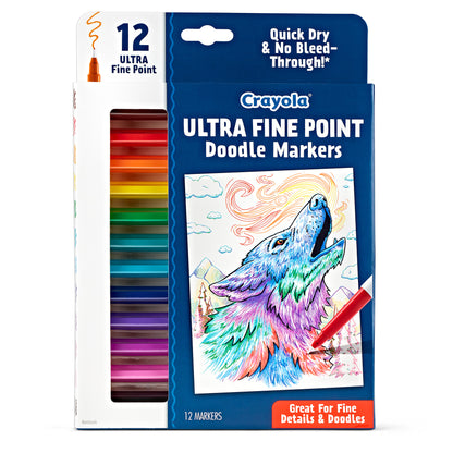 Doodle & Draw Ultra Fine Point Doodle Marker, 12 Per Pack, 2 Packs