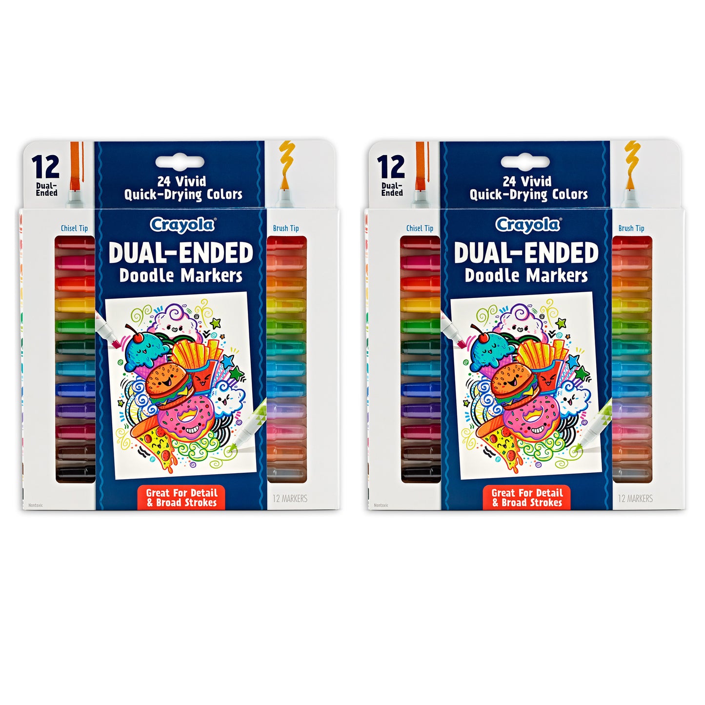 Doodle & Draw Dual-Ended Doodle Marker, 12 Per Pack, 2 Packs