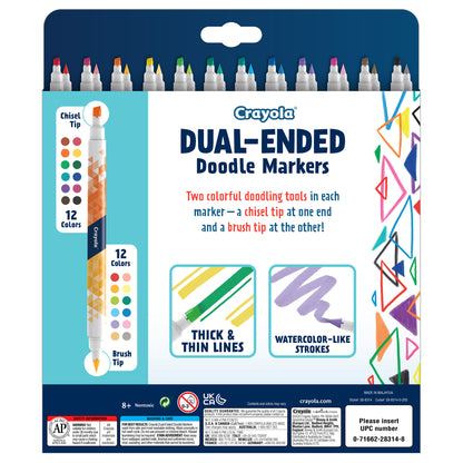 Doodle & Draw Dual-Ended Doodle Marker, 12 Count