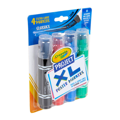 Project XL Poster Markers, Classic, 4 Count