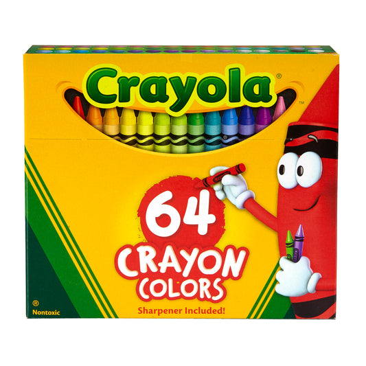 Crayons, Regular Size, 64 Count with Sharpener