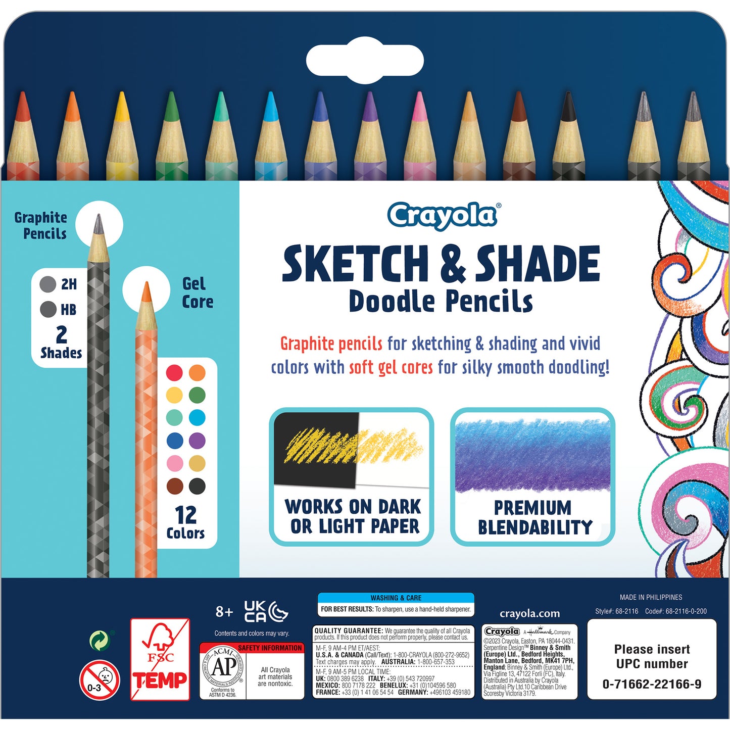 Doodle & Draw Sketch & Shade Doodle Pencil, 14 Per Pack, 2 Packs