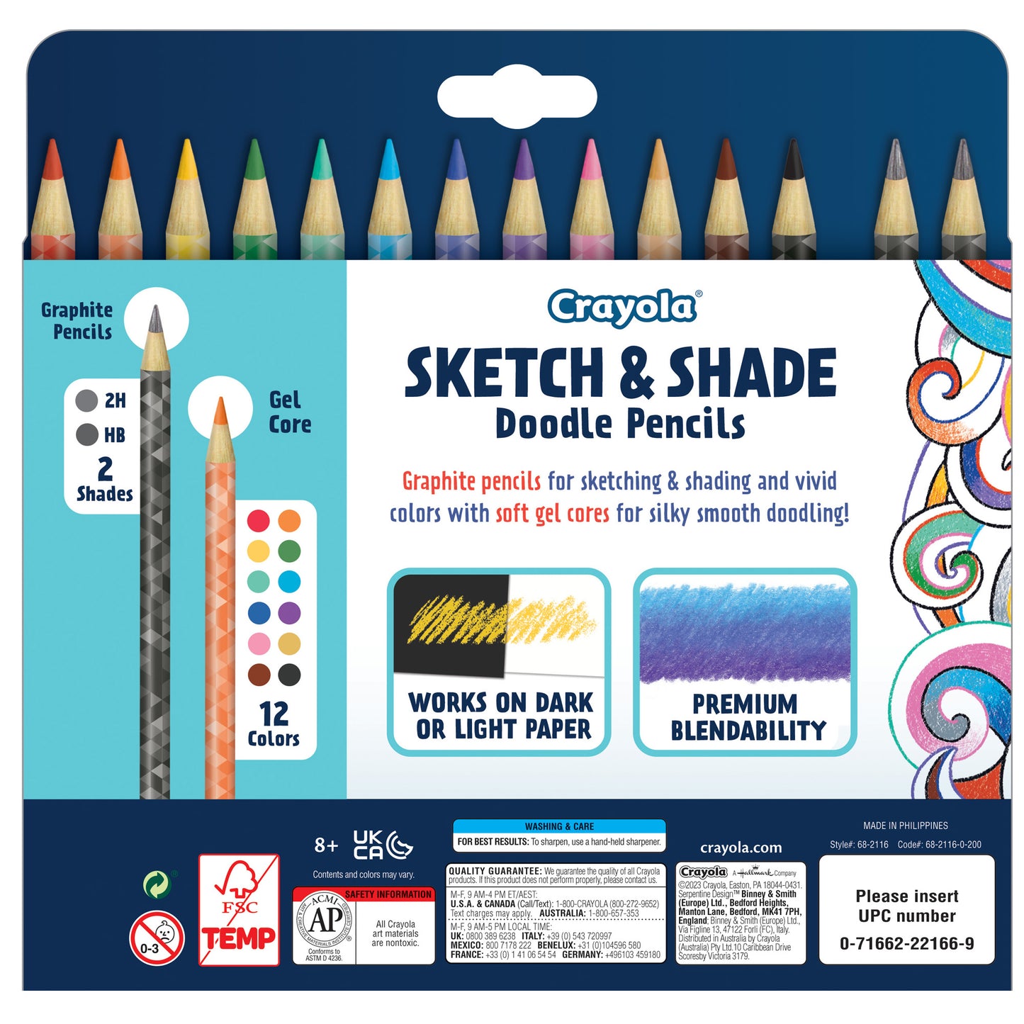 Doodle & Draw Sketch & Shade Doodle Pencil 14 Count