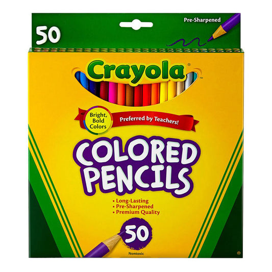 Colored Pencils, Full Length, Assorted Colors, 50 Count