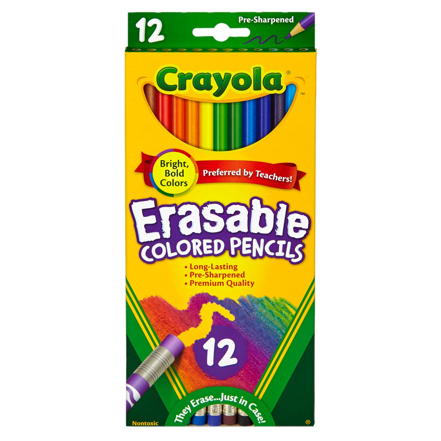 Erasable Colored Pencils, 12 Per Box, 6 Boxes