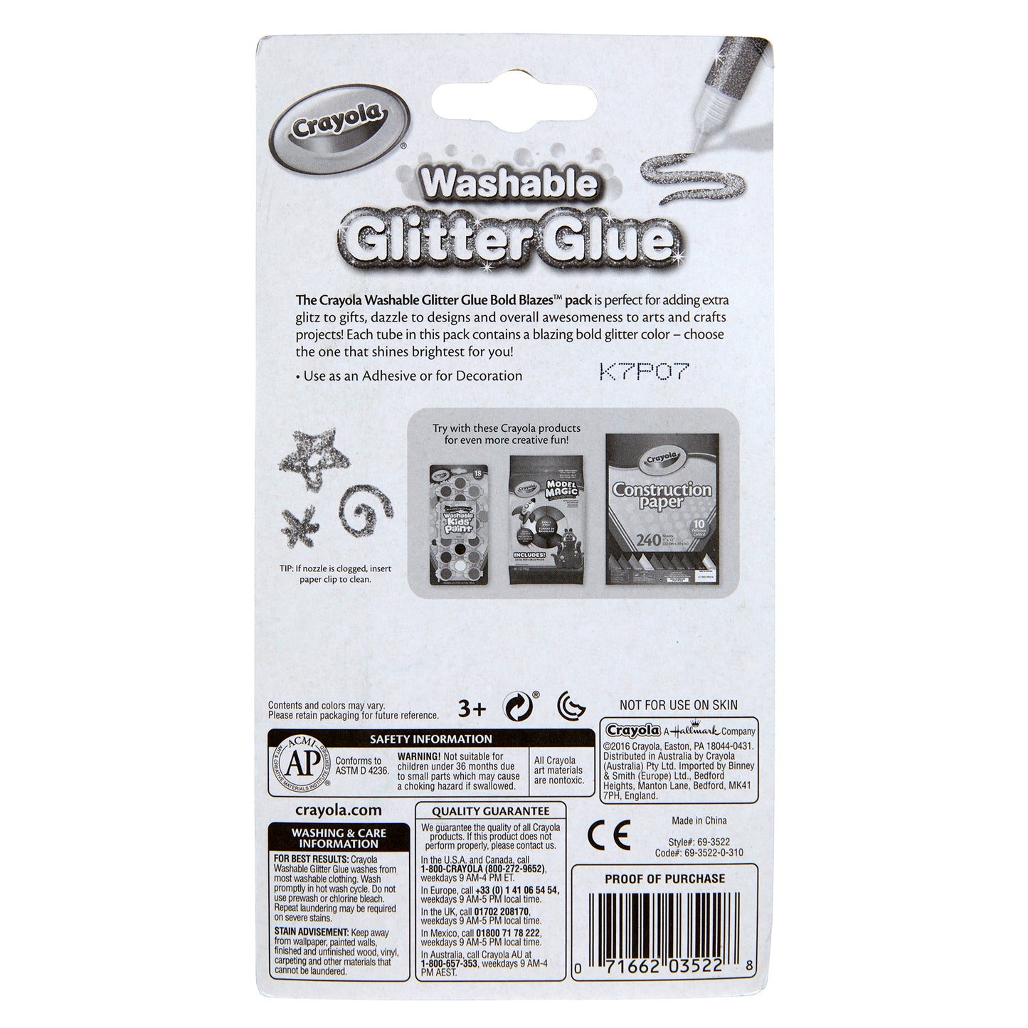 Washable Glitter Glue, Bold, 5 Per Pack, 6 Packs