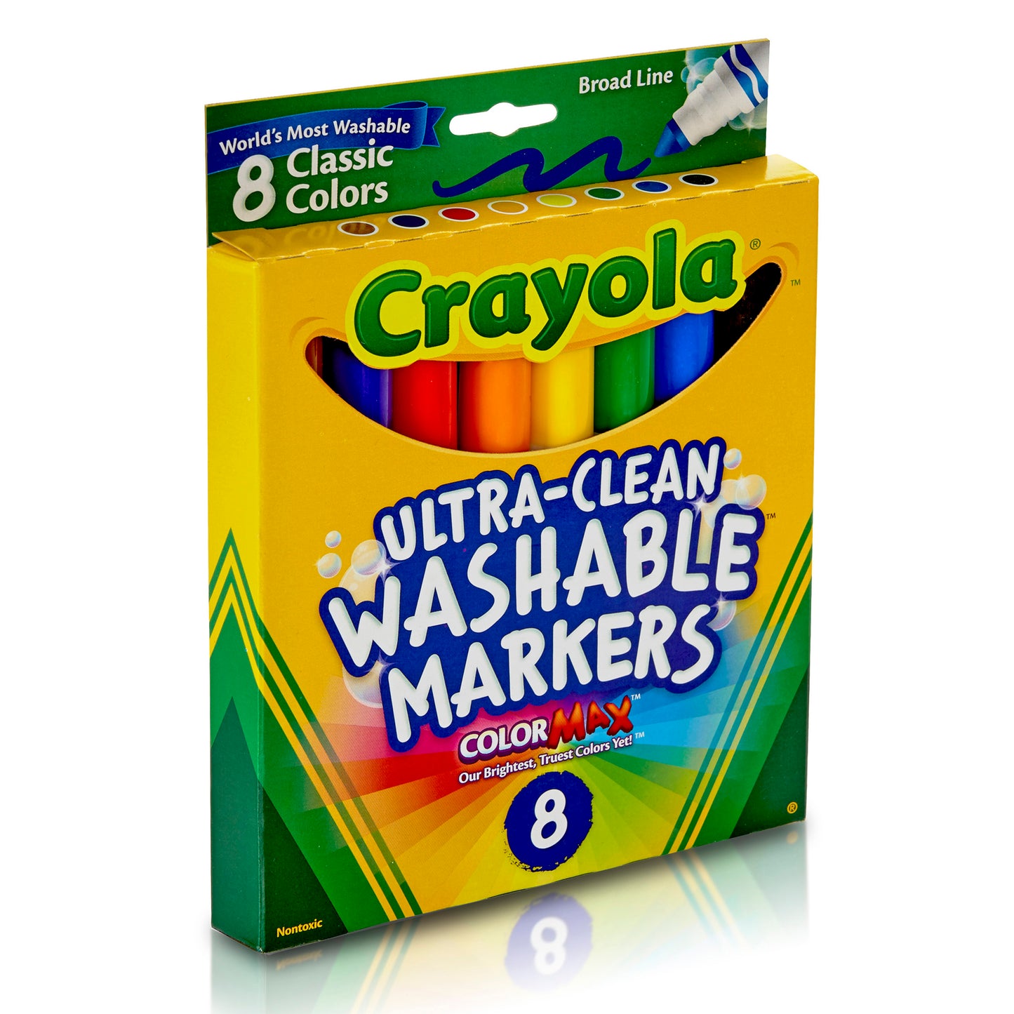 Washable Formula Markers, Conical Tip, Classic Colors, 8 Per Box, 6 Boxes