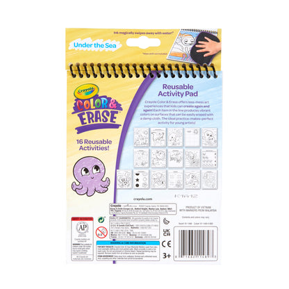 Color & Erase Reusable Activity Pad, Under The Sea, Pack of 3