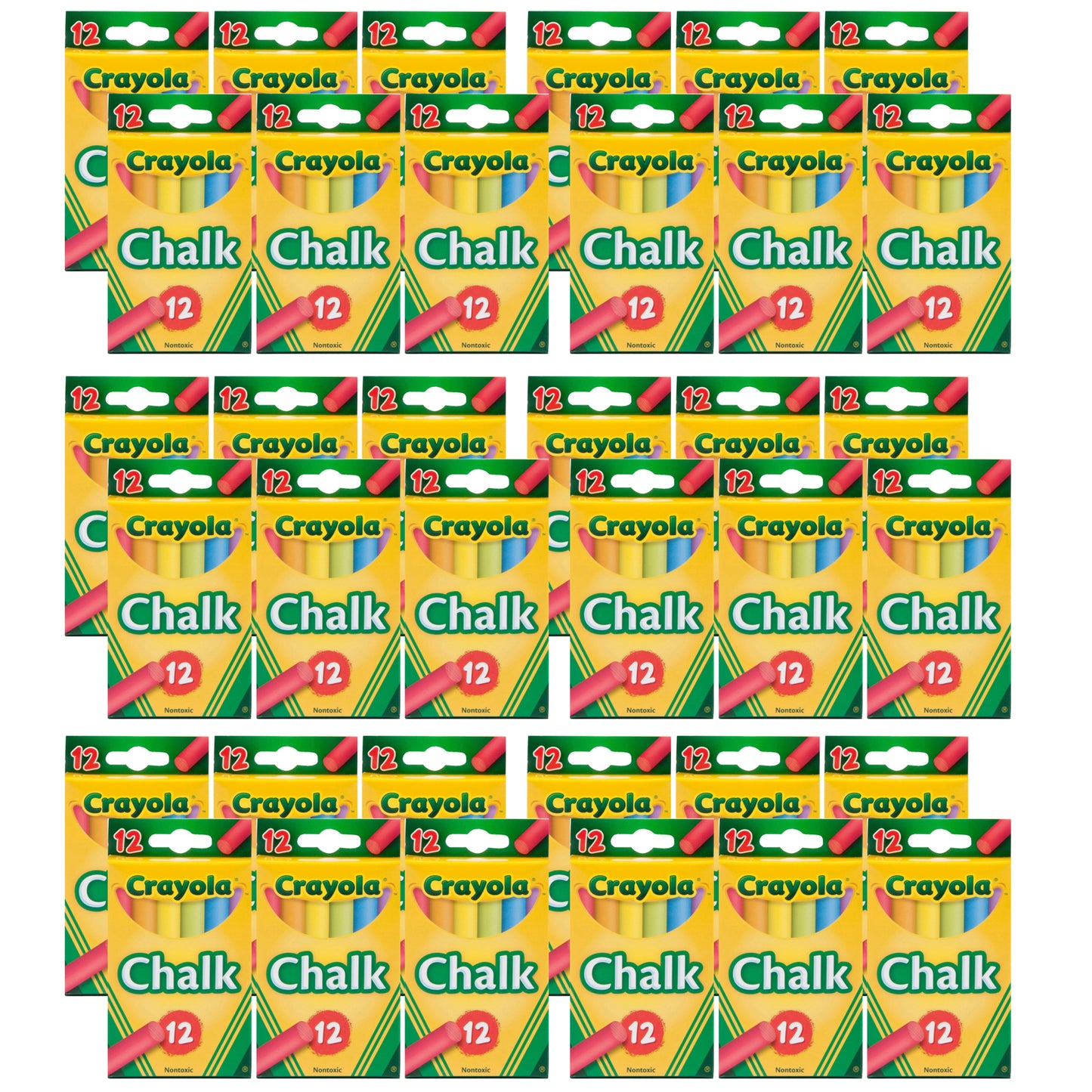 Colored Chalk, 12 Per Pack, 36 Packs