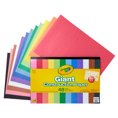 Giant Construction Paper Pad with Stencils, 48 Sheets