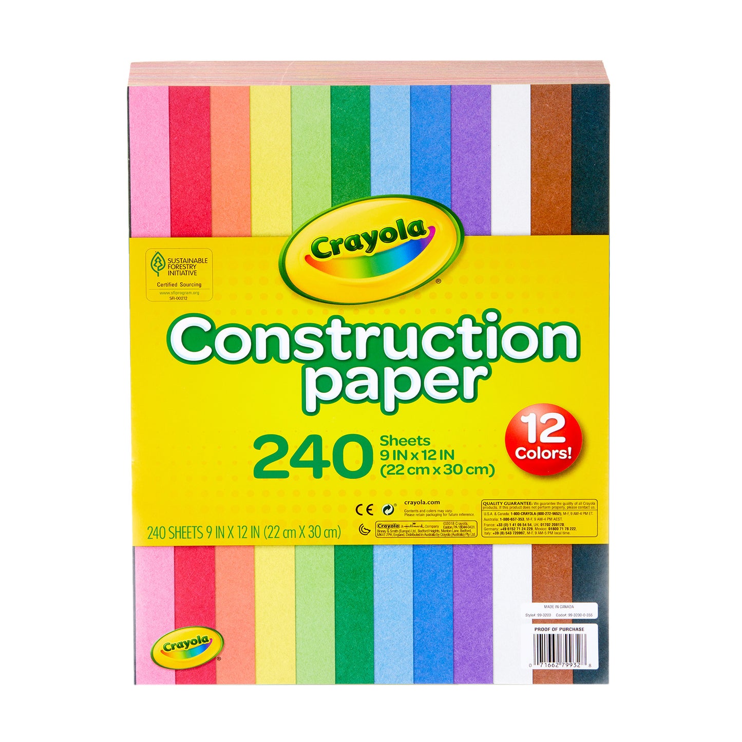Construction Paper, 240 Sheets Per Pack, 3 Packs