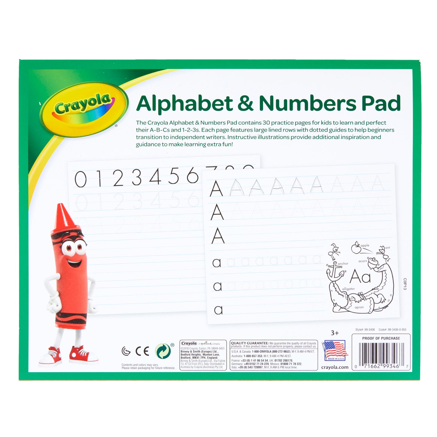 Alphabet & Numbers Pad, Pack of 12