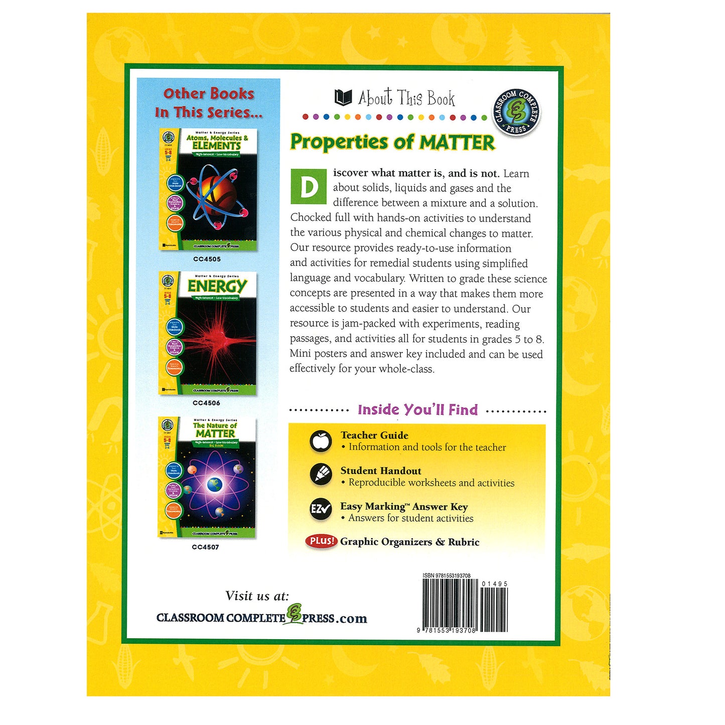 Properties of Matter Resource Book, Grades 5-8