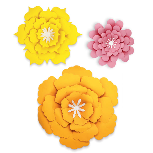 Creatively Inspired Orange, Yellow, Pink Flowers Dimensional Accent