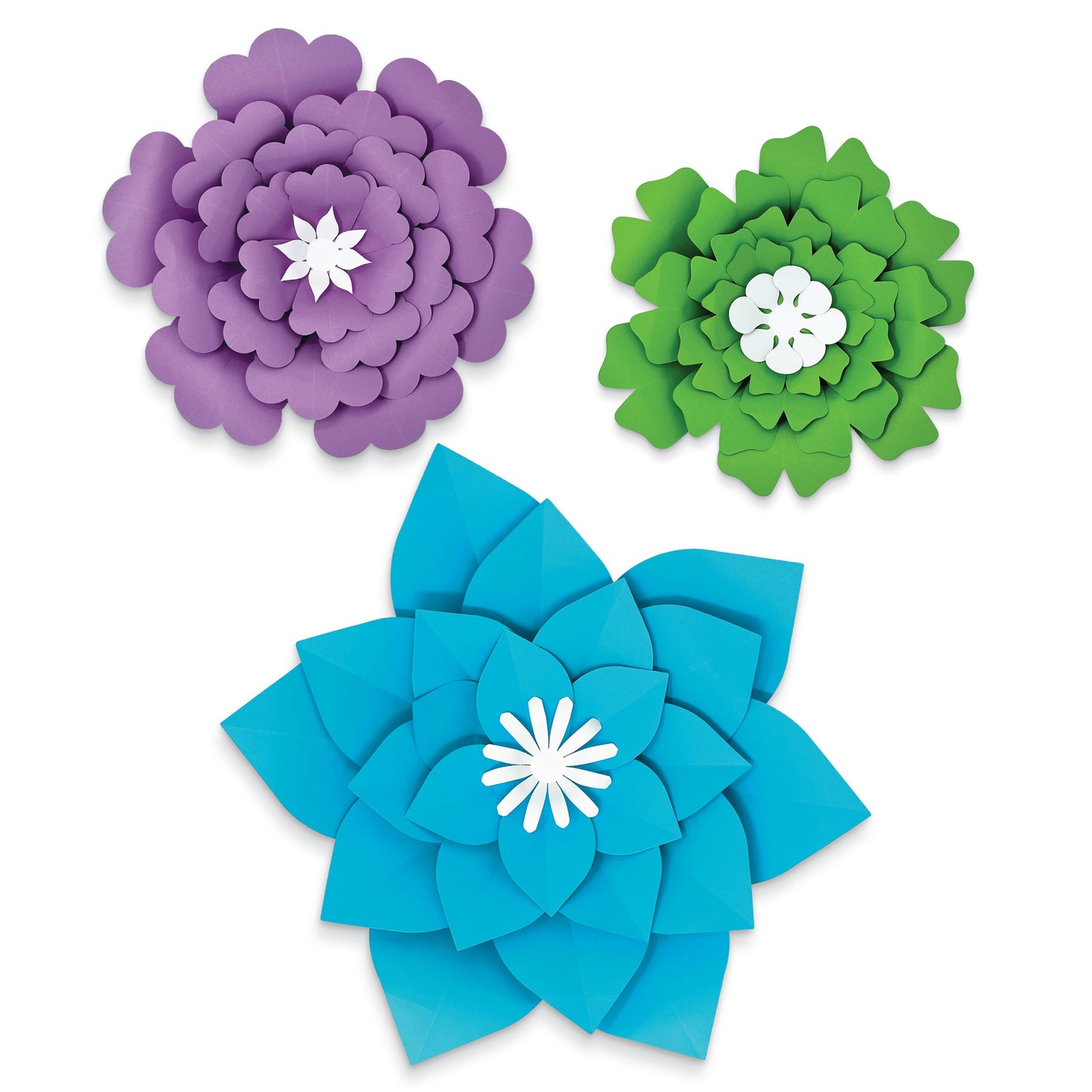 Creatively Inspired Blue, Purple, Green Flowers Dimensional Accent