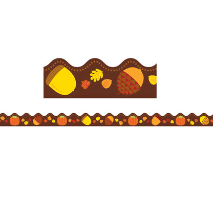 Acorns & Pumpkins Scalloped Border, 39 Feet Per Pack, 6 Packs