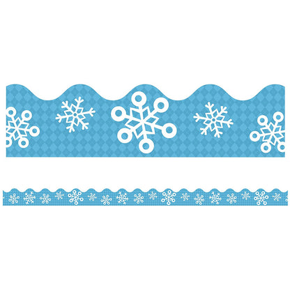 Snowflakes and Argyle Scalloped Border, 39 Feet Per Pack, 6 Packs