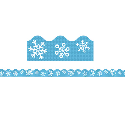 Snowflakes and Argyle Scalloped Border, 39 Feet Per Pack, 6 Packs