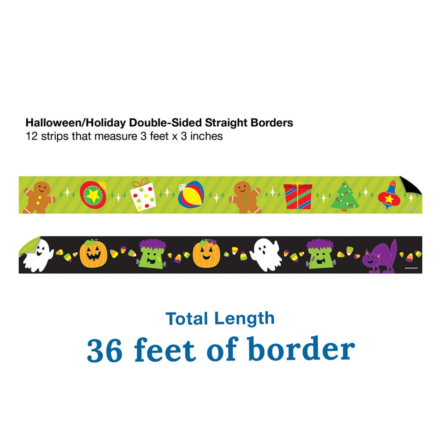 Halloween/Holiday Two-Sided Straight Borders, 36 Feet