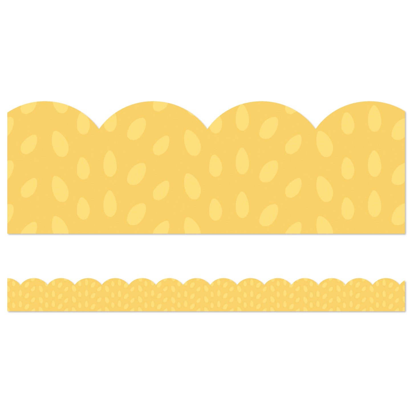 Grow Together Yellow with Painted Dots Scalloped Borders, 39 Feet