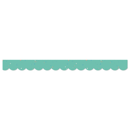 We Belong Speckled Teal Scalloped Borders, 39 Feet