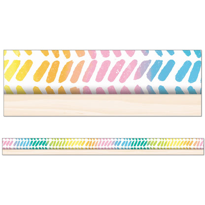 Creatively Inspired Watercolor Chevron Straight Borders, 36 Feet Per Pack, 6 Packs