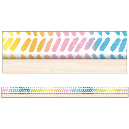 Creatively Inspired Watercolor Chevron Straight Borders, 36 Feet