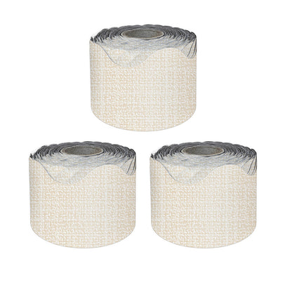 Linen Rolled Scalloped Borders, 65 Feet Per Roll, Pack of 3