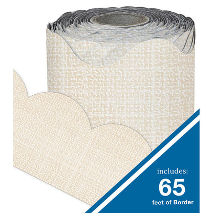 Linen Rolled Scalloped Borders, 65 Feet Per Roll, Pack of 3