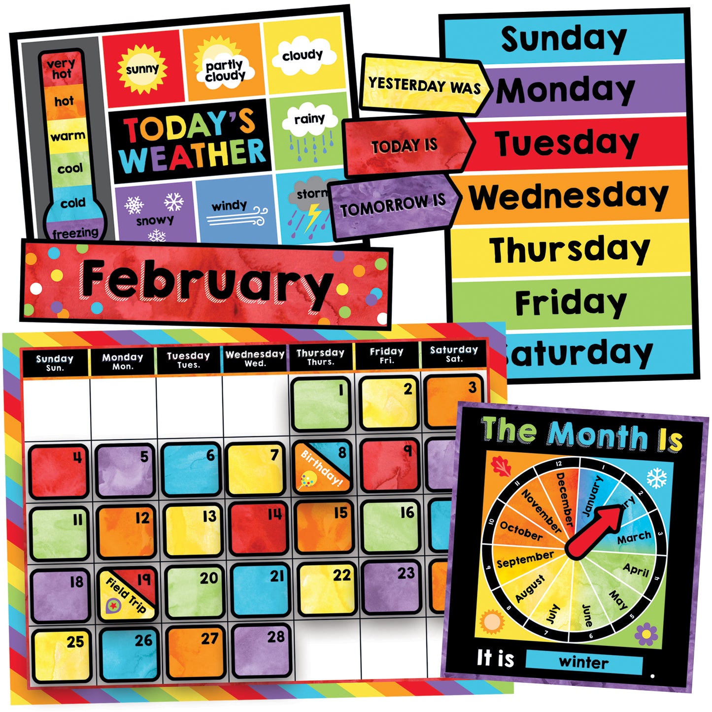 Celebrate Learning Calendar Bulletin Board Set