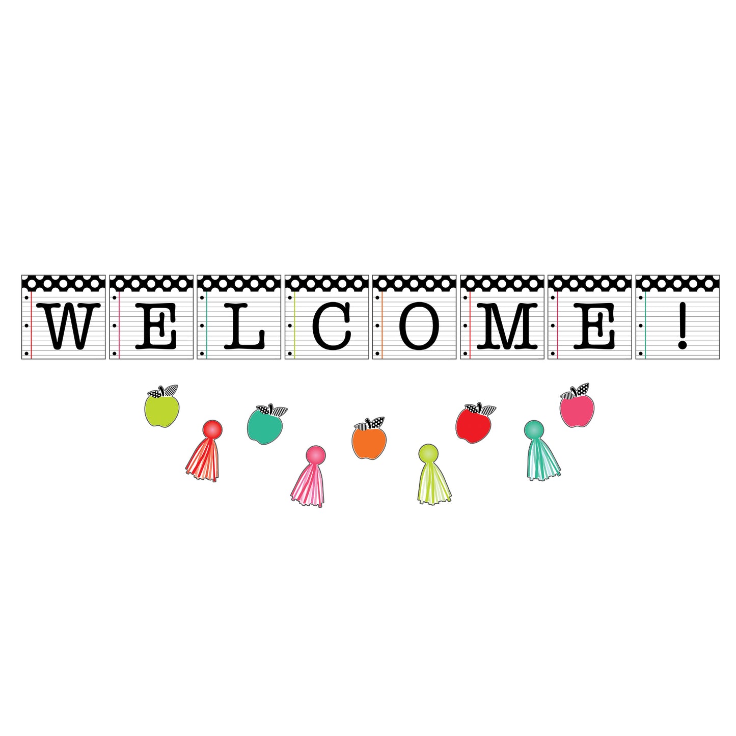 Black, White & Stylish Brights Welcome Bulletin Board Set