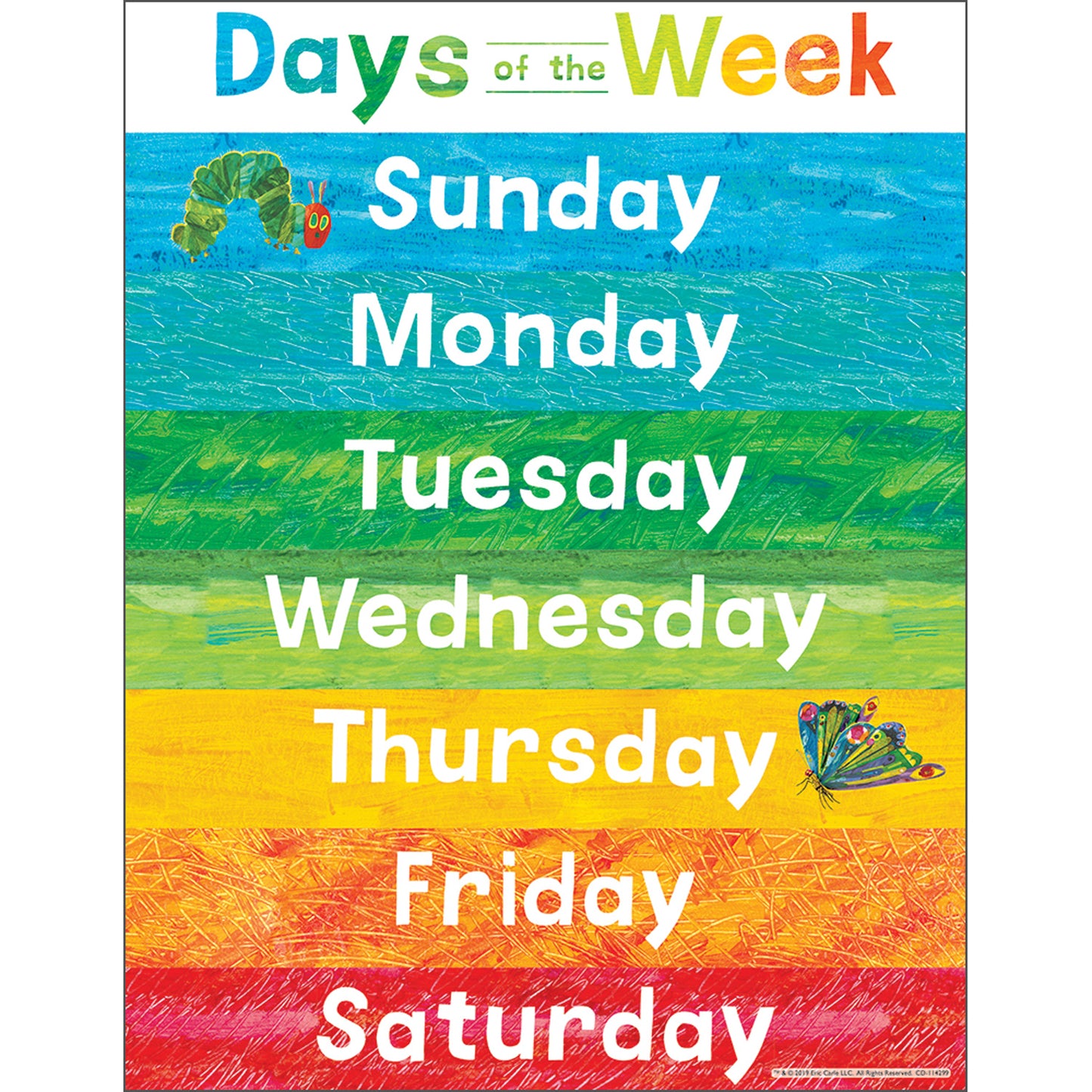 World of Eric Carle™ Days of the Week Chart, Pack of 6