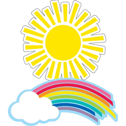 Hello Sunshine Rainbows & Suns Cut-Outs, Pack of 36