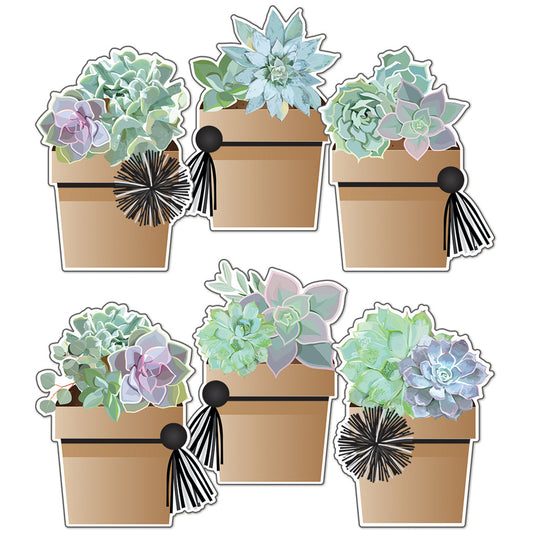 Simply Stylish Potted Succulents Cut-Outs, Pack of 36