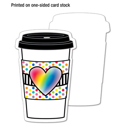 Industrial Cafe Rainbow To-Go Cups Cut-Outs, Pack of 36