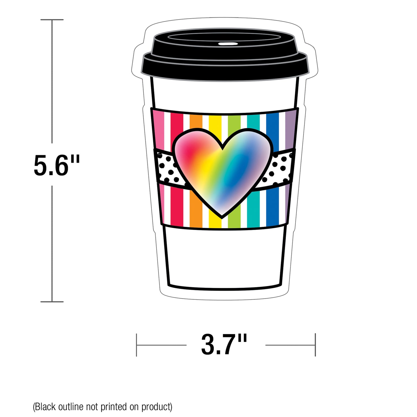 Industrial Cafe Rainbow To-Go Cups Cut-Outs, Pack of 36