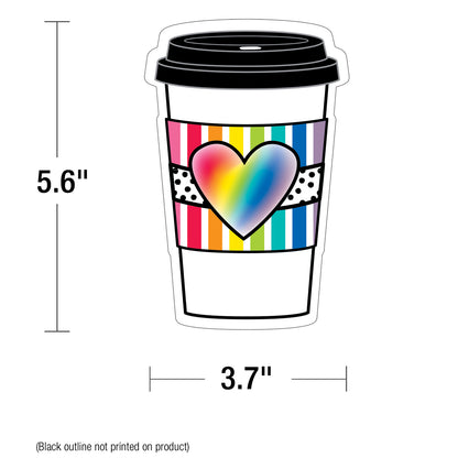 Industrial Cafe Rainbow To-Go Cups Cut-Outs, Pack of 36