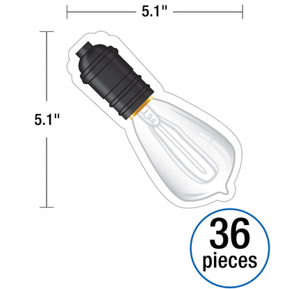 Industrial Cafe Vintage Light Bulb Cut-Outs, Pack of 36