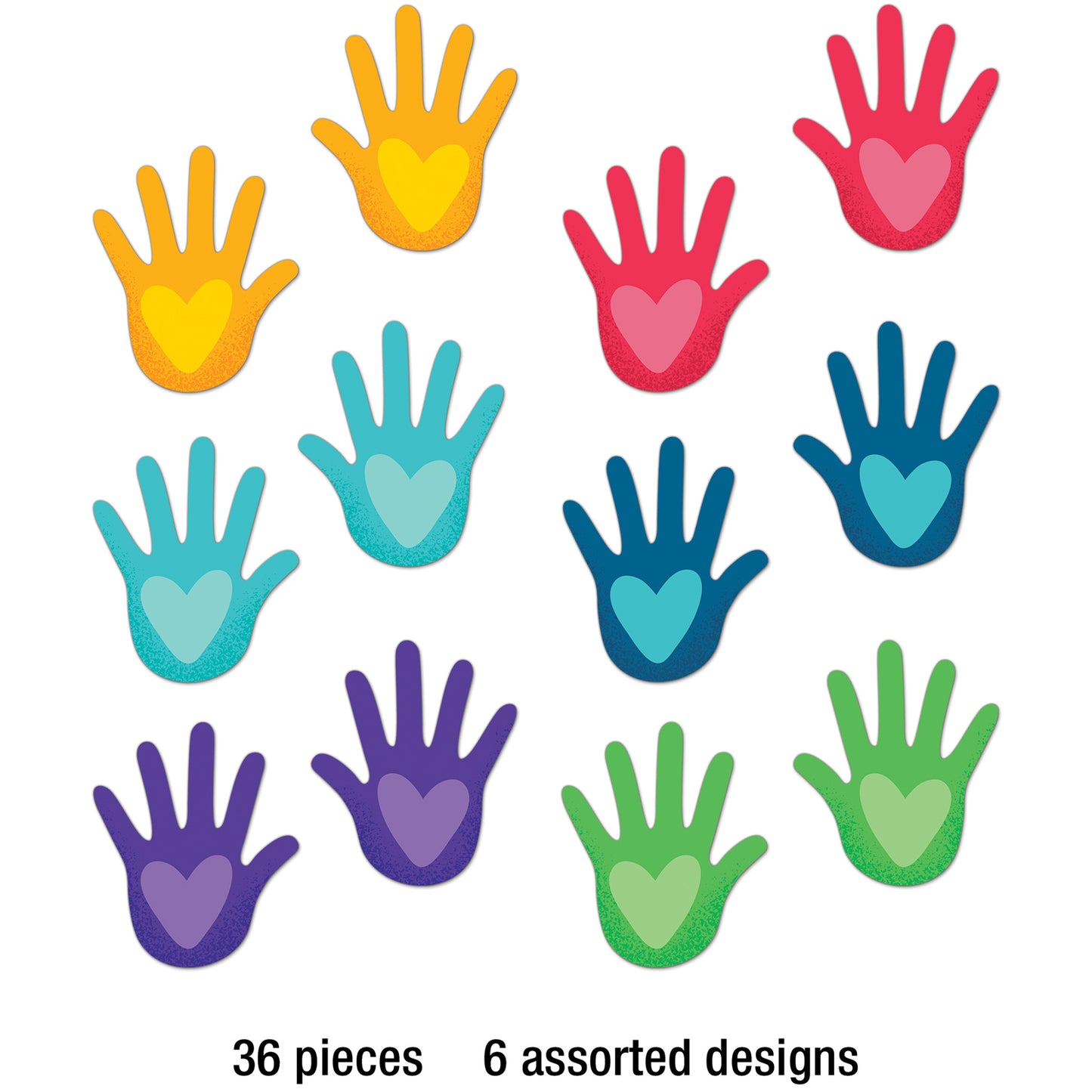 One World Hands with Hearts Cut-Outs, Pack of 36